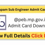 MP Vyapam Sub Engineer Admit Card 2023