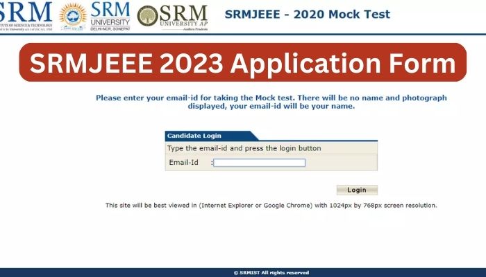 SRMJEEE 2023 Application Form